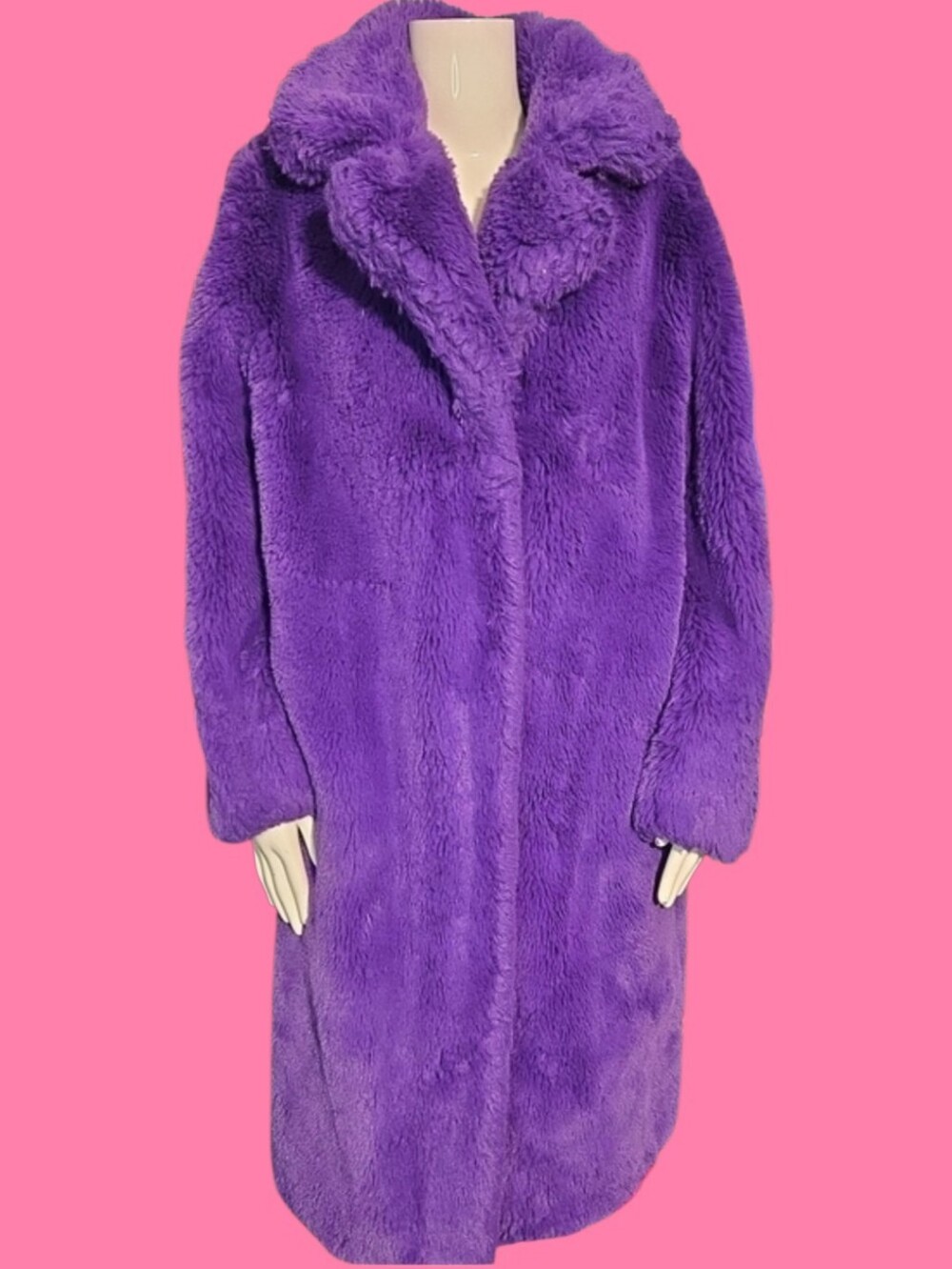 Noize Plush Purple Faux Fur Teddy Coat